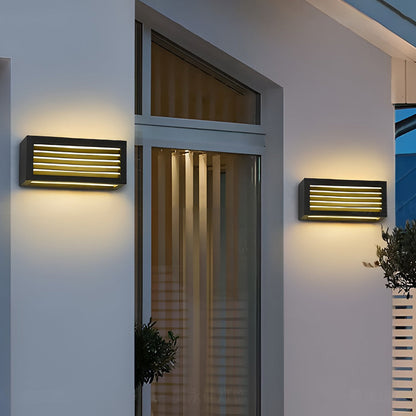 Rectangle Waterproof 12W LED Black Modern Outdoor Wall Sconces Lighting