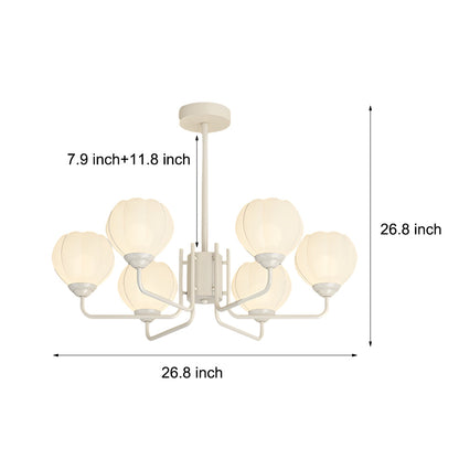 6 Flowers Round Bell Orchid Three Step Dimming Modern Hanging Lights Fixture