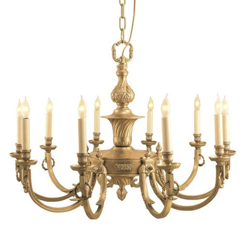 Brass Ten-Light Wall Chandelier