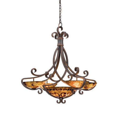 Copper Eleven-Light Chandelier