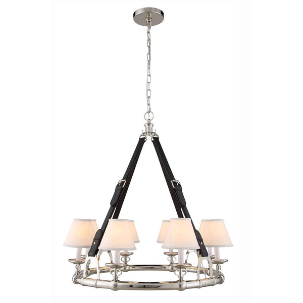 Polished Nickel Eight-Light Chandelier