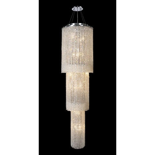 Corp Prism 18-Light Chrome Finish with Clear-Crystals Chandelier 3 Tiers