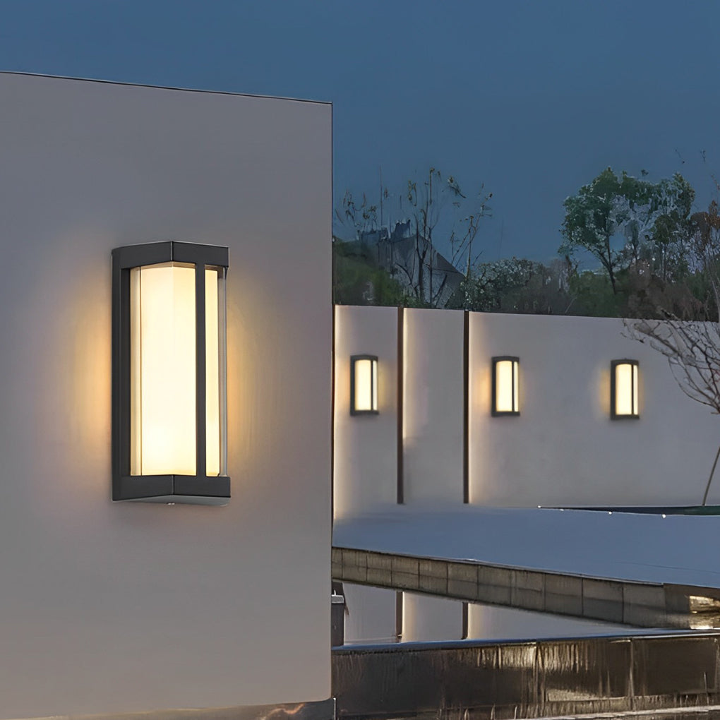 Waterproof Double Acrylic Shade LED Black Modern Outdoor Wall Lights