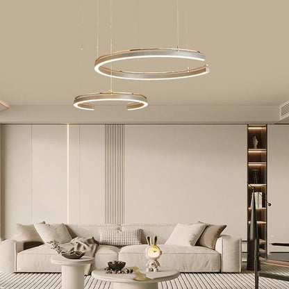 Modern Circular 2/3-Light C-Shape Suspension Ceiling Lamp