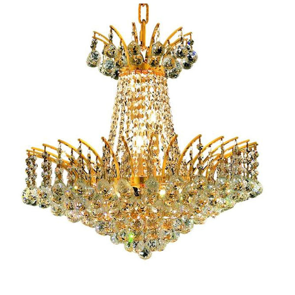 Victoria Gold Eight-Light Chandelier with Clear Royal Cut Crystals