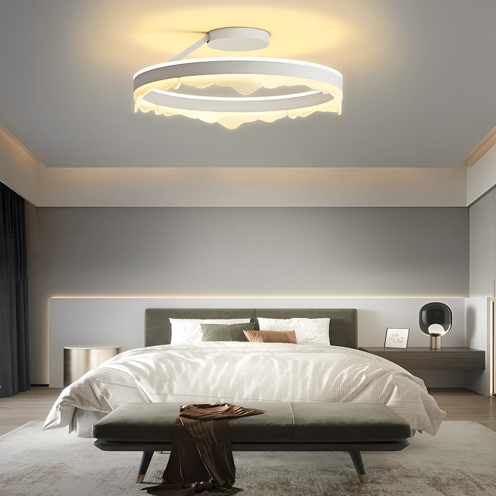 Round Stepless Dimming LED White Ins Nordic Ceiling Lights Flush Mount Lighting