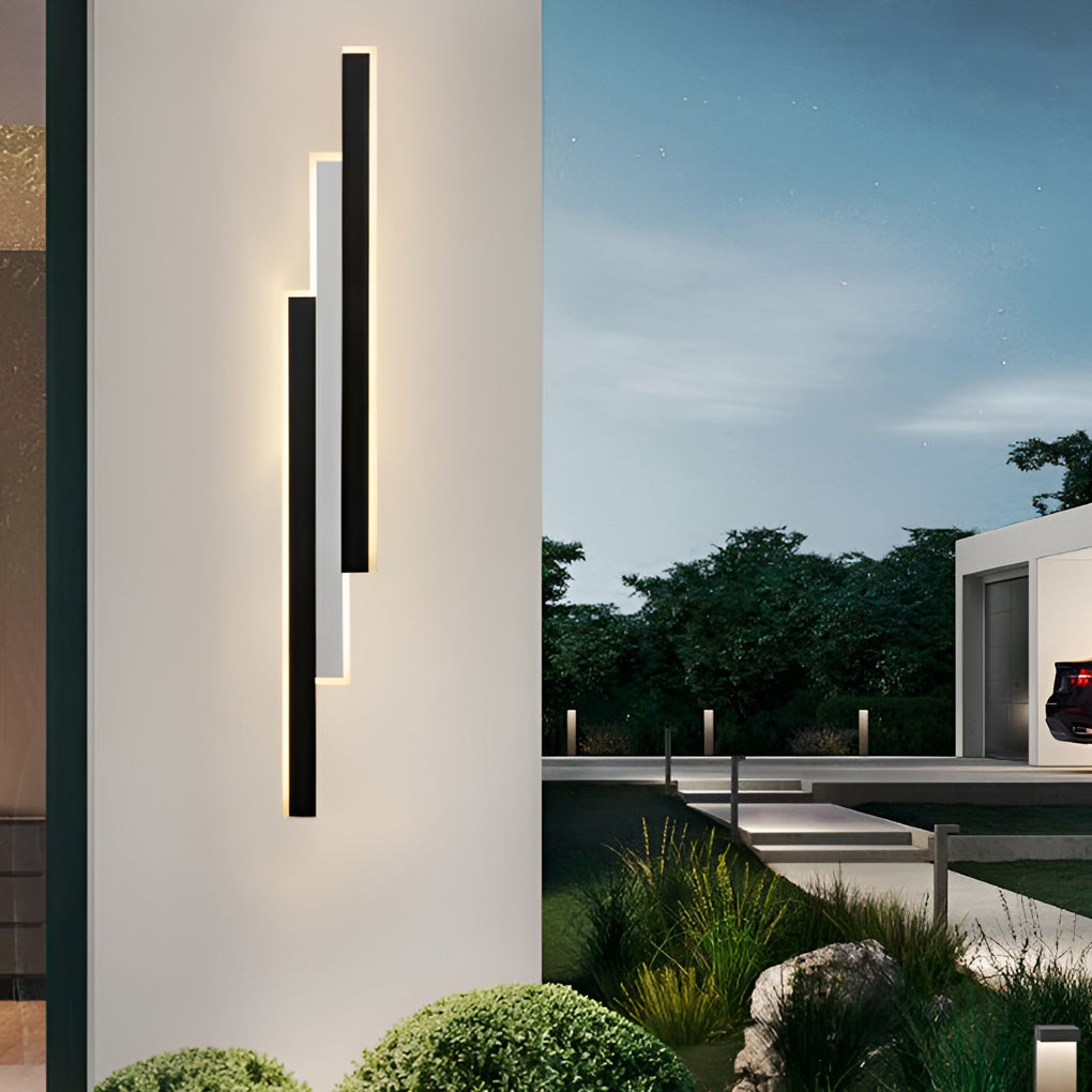 3-light Combined Linear Wall Lights 3-LED Rectangle Bar Outdoor Wall Light