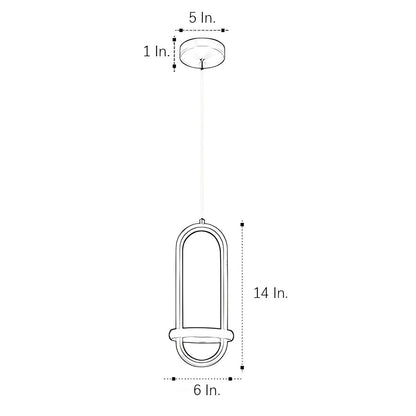 Artistic Rounded Rectangle LED Modern Pendant Lighting Kitchen Island Lighting