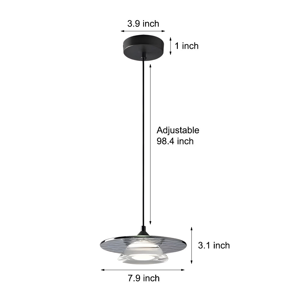 Dia 7'' LED 3 Step Dimming Glass Italian Kitchen Pendant Lighting