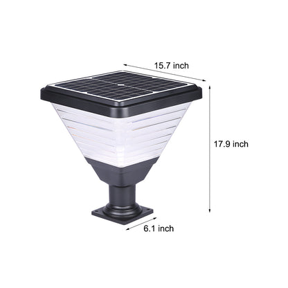 17.9-Inch Black Square Solar LED Pier Mount Post Light