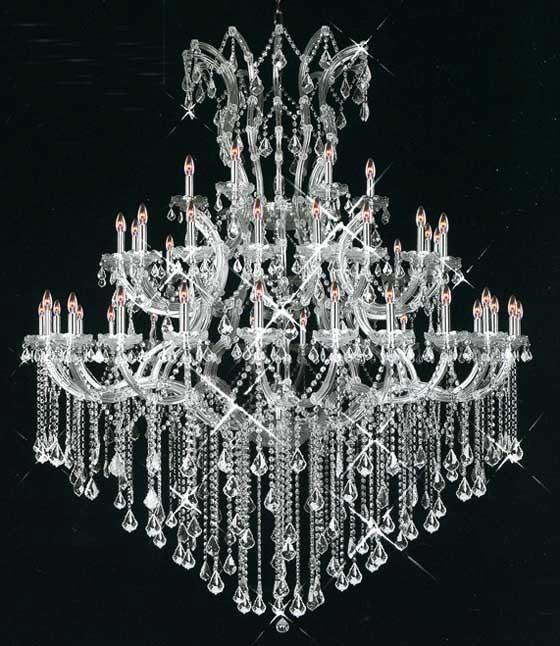 Maria Theresa chandelier dressed with fantastic crystal in polished chrome finish