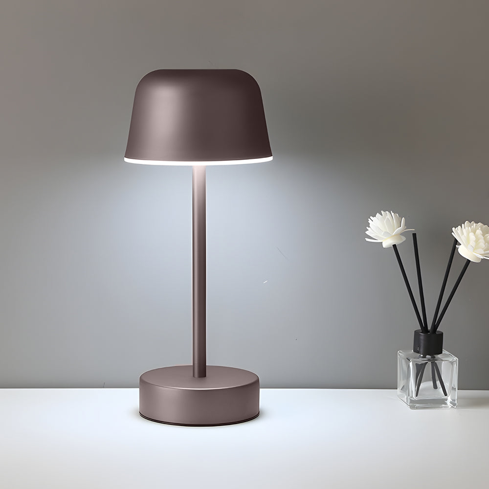 Tunable Metal Finish Table Lamp in Hat-style