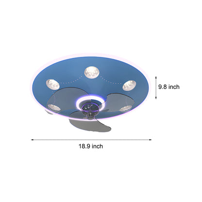 Round Acrylic Creative Three Step Dimming Modern Ceiling Fan and Light