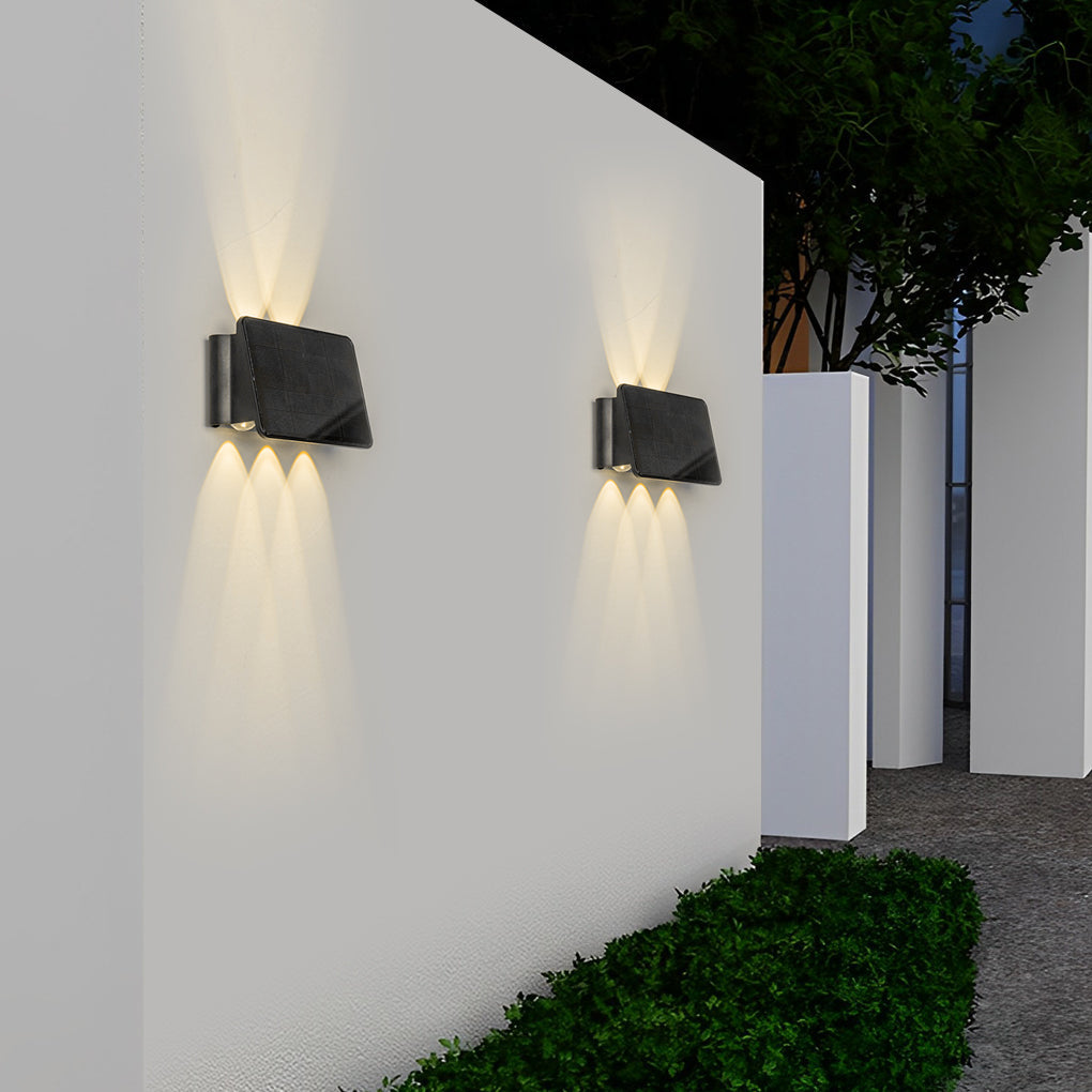 Up and Down Lighting LED Waterproof Black Modern Solar Wall Lights