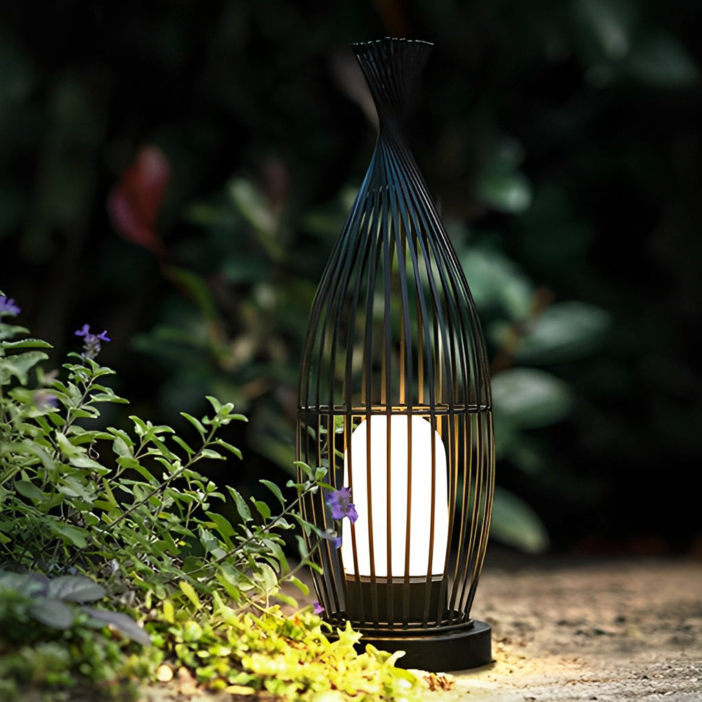 Industrial Courtyard Waterproof Caged LED Floor Lamp