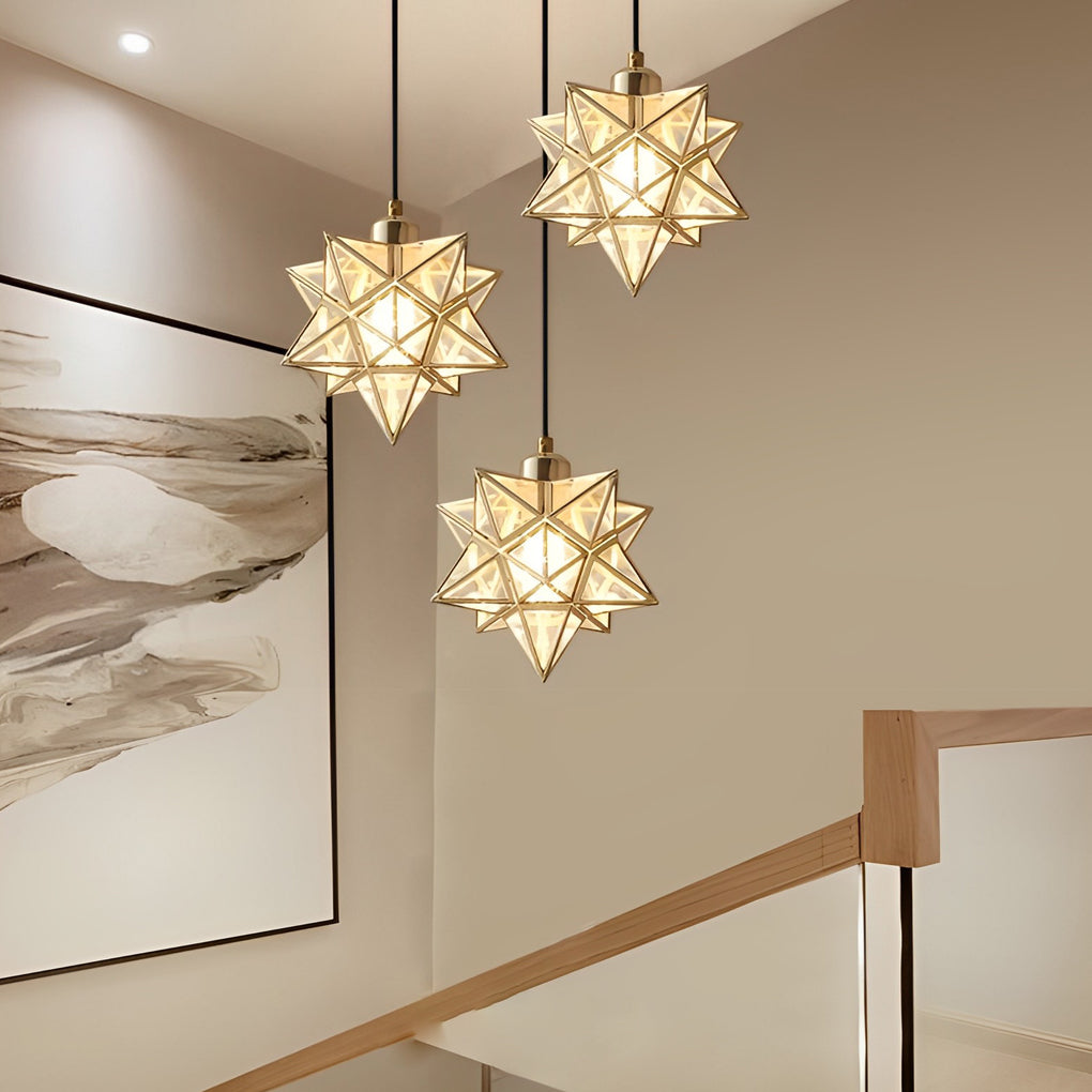 Creative Five-Pointed Star Three Step Dimming Modern Pendant Lights