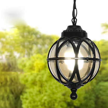 European-style Retro Pendant Aluminum Glass Hanging Ball Outdoor Ceiling Light