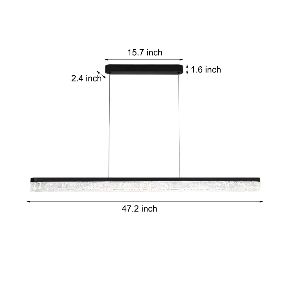 1 Light 47.24-In Island Light Dimmable Black Linear Pendant Light