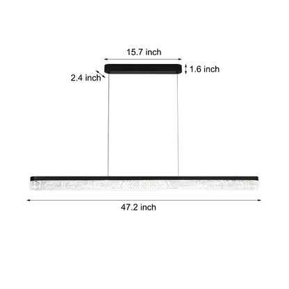 1 Light 47.24-In Island Light Dimmable Black Linear Pendant Light