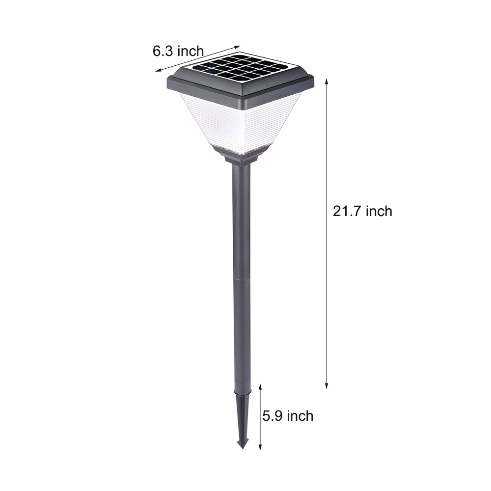 27.6-Inch H Black Solar Outdoor Pathway Light