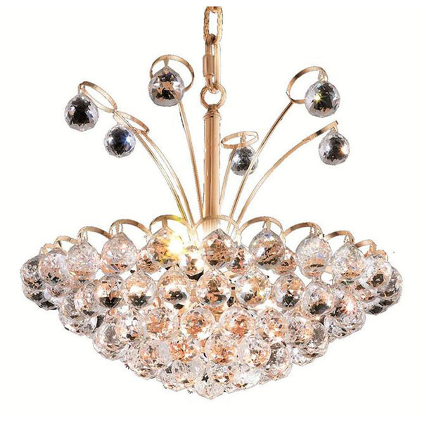 Godiva Gold Eight-Light 18-Inch Pendant with Swarovski Spectra Clear Crystal