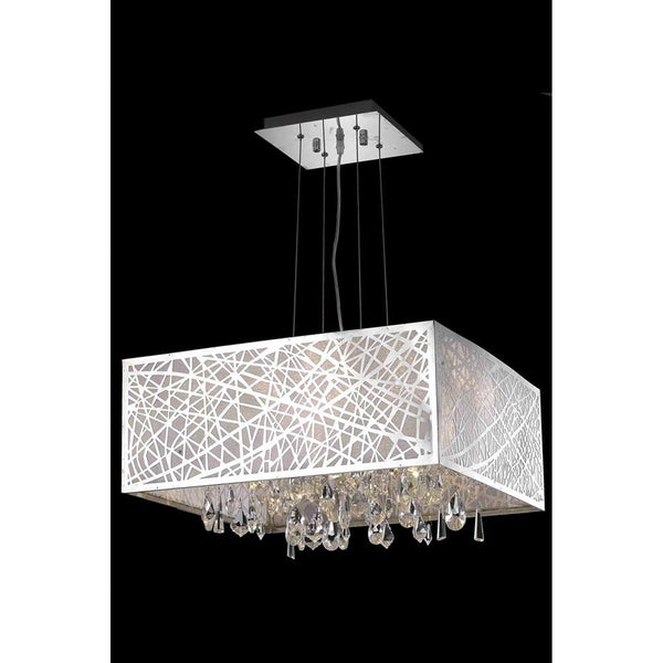 Mirage Chrome Five-Light Pendant with Royal Cut Crystal and Metal Shade