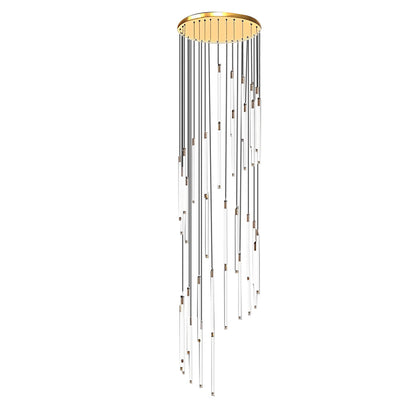 Spiral Creative Long Strip LED Modern Duplex Staircase Chandelier Light