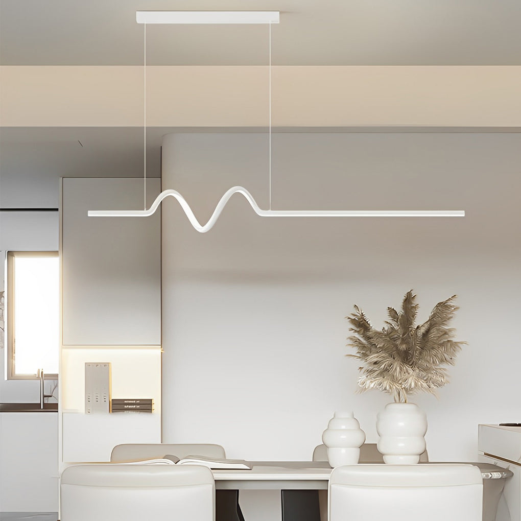 Creative Minimalist Wavy Strip LED Stepless Dimming Nordic Chandelier