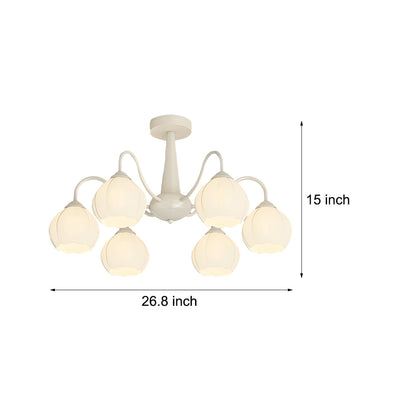 6 Round Flowers Bell Orchid Three Step Dimming Modern Chandelier Lamp