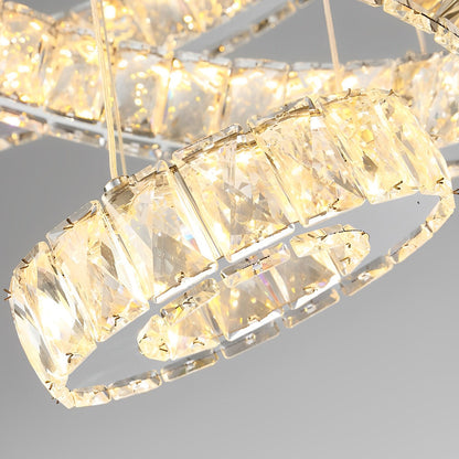 Luxury Crystal LED Chandelier 3-Tier Geometric or Stacked LED Pendant light