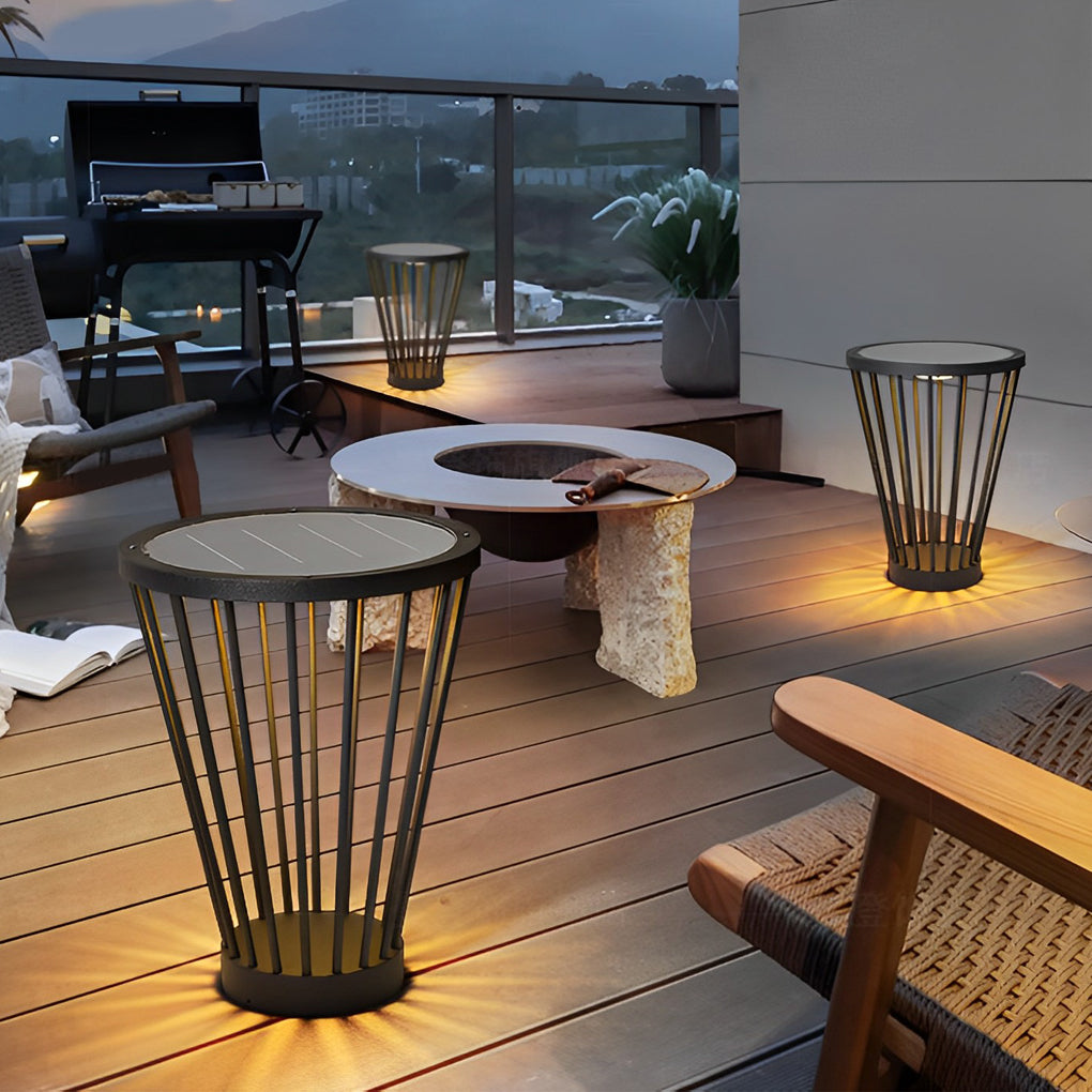 Modern Integrated Outdoor LED Floor Lamp with Tabletop