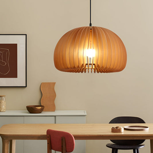 Creative Wood Pumpkin-Shaped Retro Nordic Chandelier Pendant Light