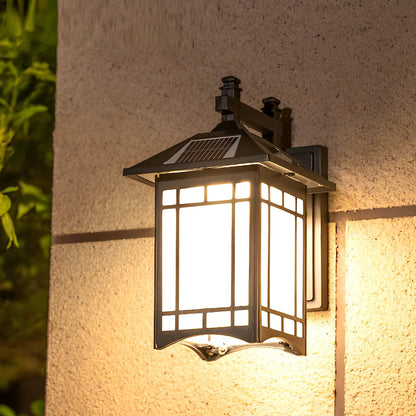 Retro Waterproof LED Vintage Solar Wall Lamp with Remote Wall Sconce Lighting