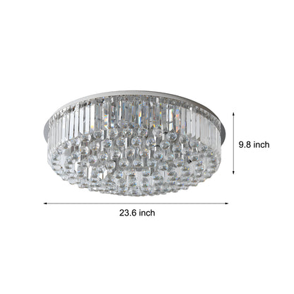 Round Light Luxury 3 Step Dimming Modern Crystal Ceiling Light Fixture