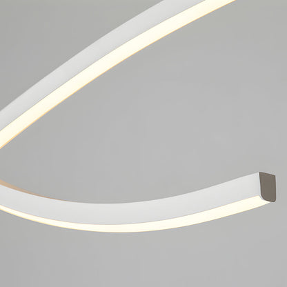 39.4"/47.2" Wide Black/White Wave Linear LED Pendant