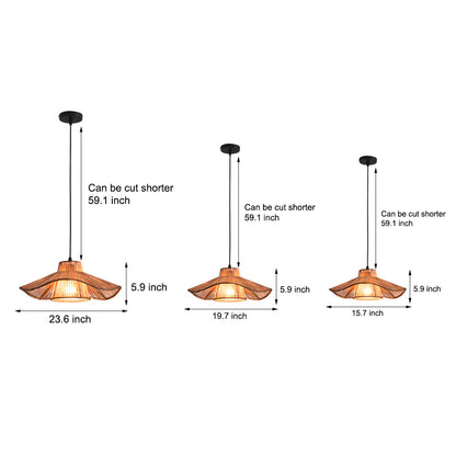 1-Light Double Layer Hemp Rope Weaving Umbrella Pendant Light Kitchen Pendant Ceiling Lighting