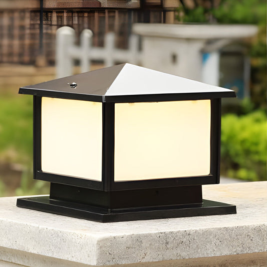 Square Three Step Dimming LED Waterproof Solar Fence Post Lights