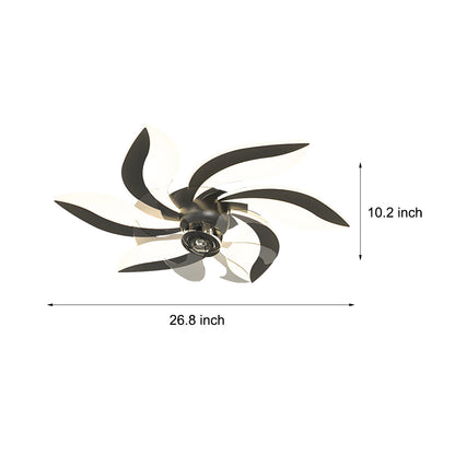 Flowers Leaves Shake Head 3 Step Dimming Modern Ceiling Fans with Light