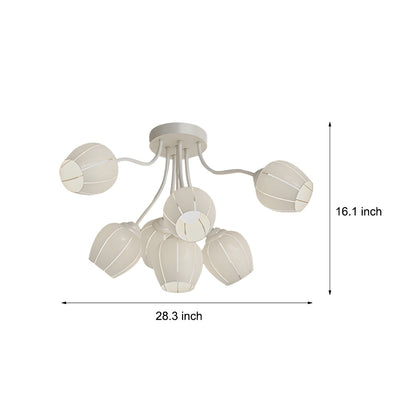 Creative 7 Heads Flowers Three Step Dimming French Style Chandelier Light