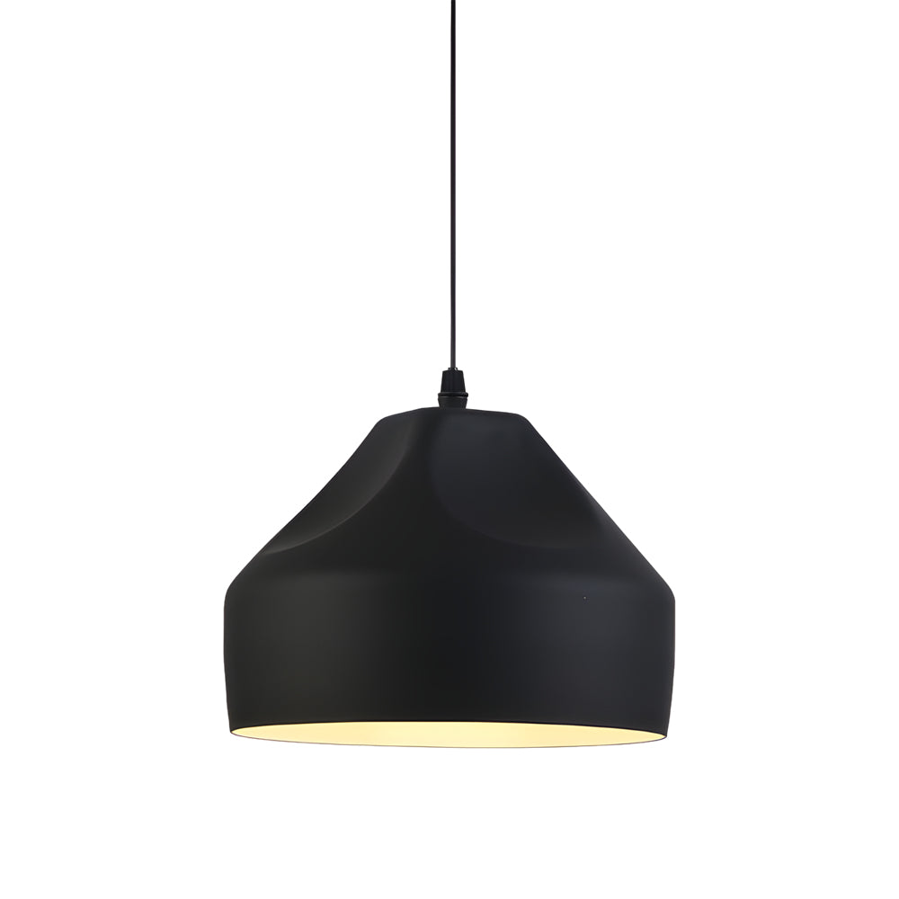 Pleat Box LED Pendant Light 1-Light Black/White Aluminum Hanging Lamp