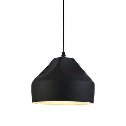 Pleat Box LED Pendant Light 1-Light Black/White Aluminum Hanging Lamp