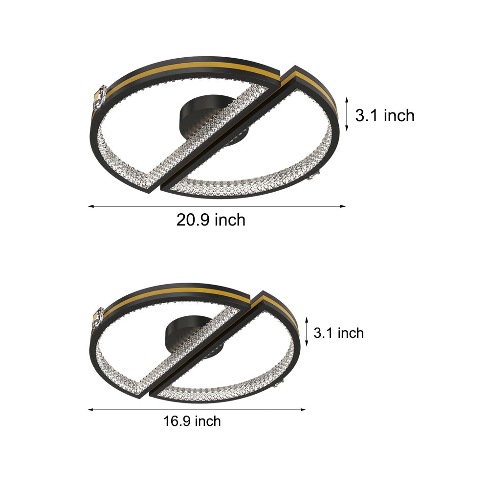 Creative Semicircles Round Three Step Dimming Modern LED Ceiling Lights