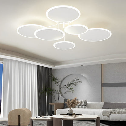 2/3/6 Round Three Step Dimming LED Matte White Nordic Ceiling Lights Fixture