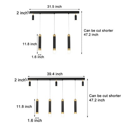 Minimalist Linear Strip 3 Step Dimming Modern Dining Chandelier Spotlight