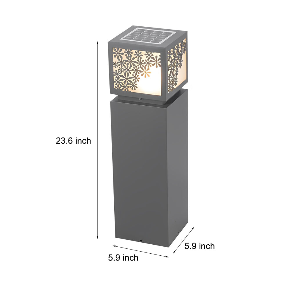 Snowflakes Decor LED Waterproof Black Modern Solar Outdoor Lawn Lamp