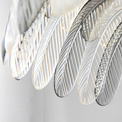 Acrylic Feathers Creative Three Step Dimming Modern Chandelier Light