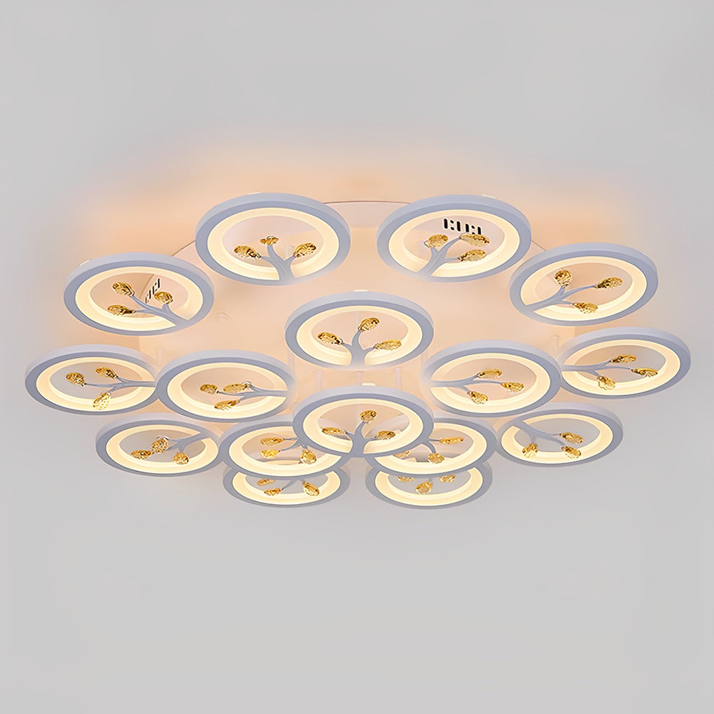 16 Lights Flower Dimmable LED White Nordic Ceiling Lights Flush Mount Lighting