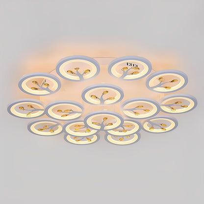 16 Lights Flower Dimmable LED White Nordic Ceiling Lights Flush Mount Lighting