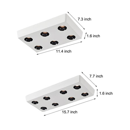 Peg Rectangular 6/8-Light White LED Flush Mount Light