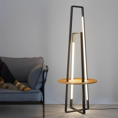 Modern 63 inch Metal, LED and Tray Floor Lamp for Living Room